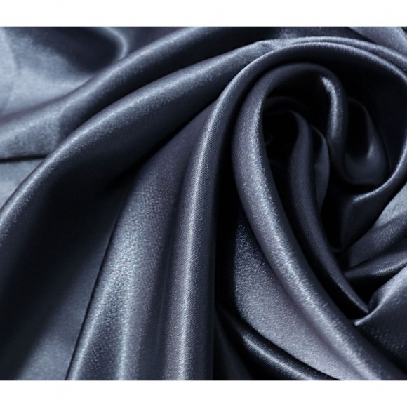 Ткань атлас стрейч 95 г/м? 97% полиэстер, 3% спандекс шир.150 см арт.Р.11308.07 цв.07 серый уп.25м