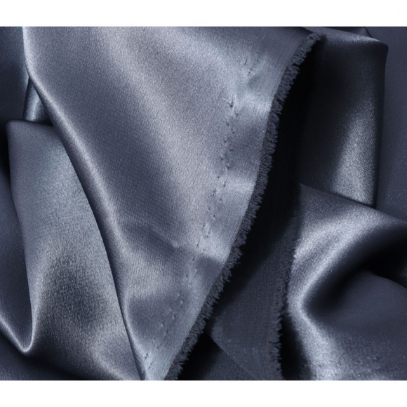 Ткань атлас стрейч 95 г/м? 97% полиэстер, 3% спандекс шир.150 см арт.Р.11308.07 цв.07 серый уп.25м