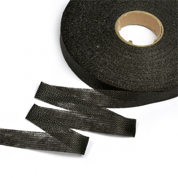 Лента Idealtex нитепрошивная клеевая по долевой 15мм цв.чер арт.4715B рул.100м