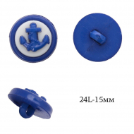Пуговицы пластик Якорь TBY.P-2324 цв.02 т.синий 24L-15мм, на ножке, 400 шт