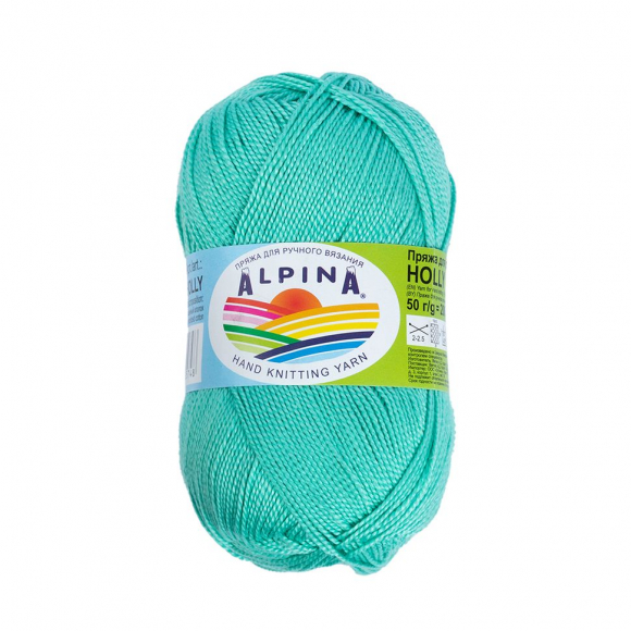 Пряжа ALPINA HOLLY (100% мерсеризованный хлопок) 10х50г/200м цв.143 мятный