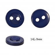 Пуговицы пластик арт.TBY.378.09.330 цв.330 т.синий, 14L-9мм, 2 прокола, 200шт