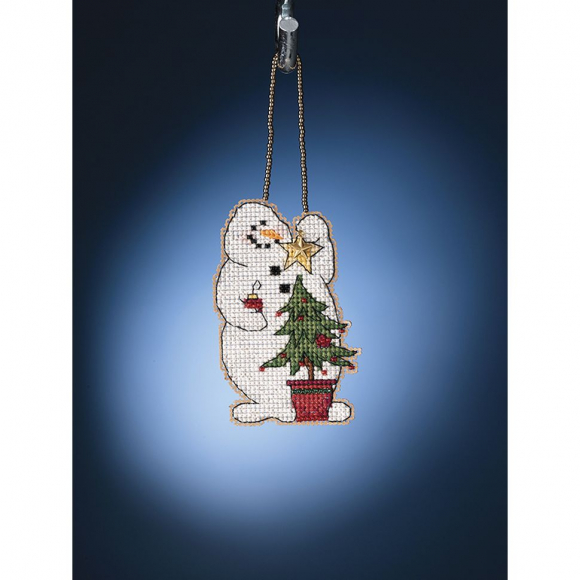 Набор для вышивания бисером MILL HILL Снеговик с елочкой 6х9 см Набор для вышивания бисером MILL HILL Снеговик с елочкой 6х9 см