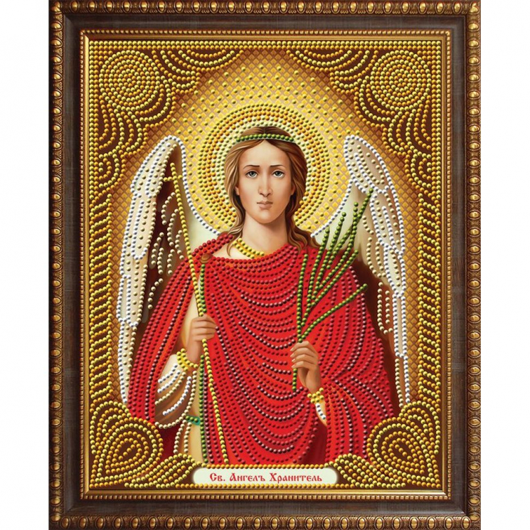 Набор для изготовления картин АЛМАЗНАЯ ЖИВОПИСЬ арт.АЖ.5013 Икона Ангел хранитель 22х28 см