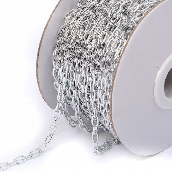 Цепочка 4х1мм, TBY-1941-1 металл цв.серебро рул.25м