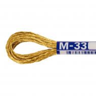 Нитки для вышивания Gamma мулине NM металлик 100% полиэстер 12 x 8 м цв.М-33 т.золото