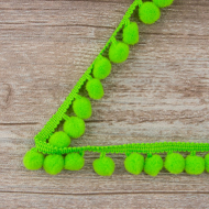 65174_Тесьма с помпонами, диаметр 10 мм, цвет салатовый