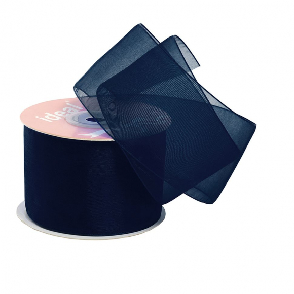 Лента капрон (органза) IDEAL шир.50мм цв.1065 т.синий уп.27,4 м