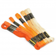 Нитки мулине Цветик-семицветик 10м арт. ПНК набор 7 мотков №2-оранжевый лепесток