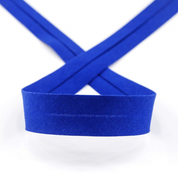 19644_Косая бейка хлопок/полиэстер 20 мм, 25 м, цвет 13, синий
