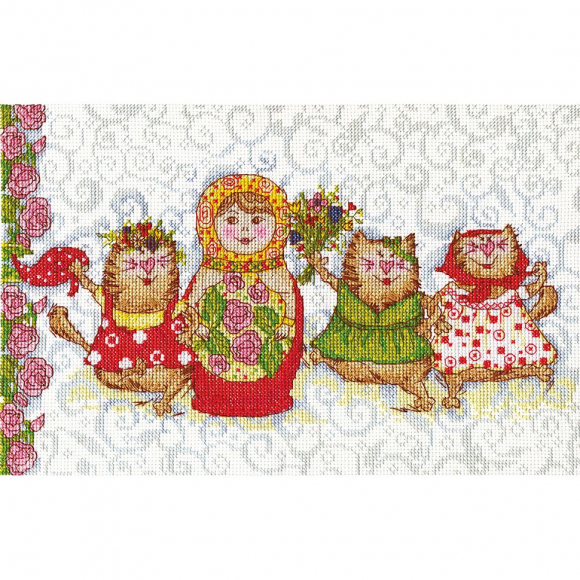 Набор для вышивания PANNA арт. VK-1037 Матрешкина вечеринка 33х22 см Набор для вышивания PANNA арт. VK-1037 Матрешкина вечеринка 33х22 см