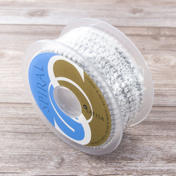 162329_Тесьма SPIRAL ( SAFISA) тип отделочная, арт.25320-14 мм, 15 м, цвет 102, серебряный