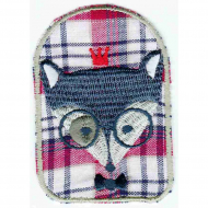 Термоаппликация HKM "Button rot karriert mit Fuchs"