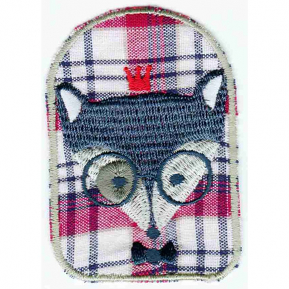 Термоаппликация HKM "Button rot karriert mit Fuchs"