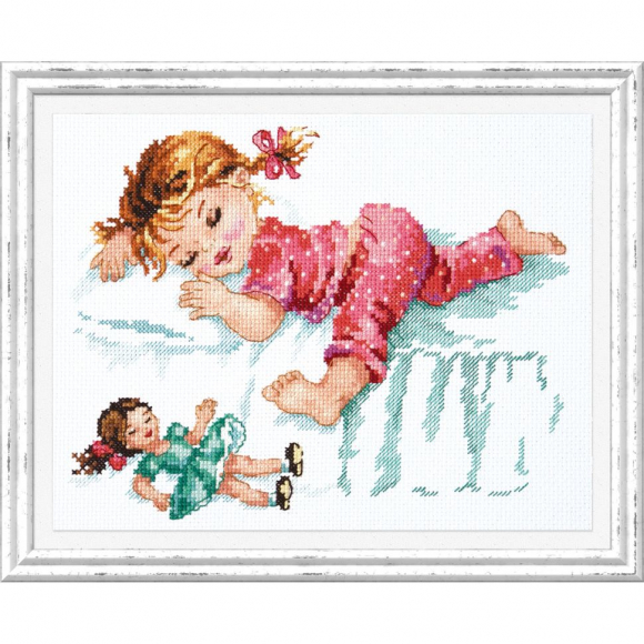 Набор для вышивания ЧУДЕСНАЯ ИГЛА арт.35-24 Умаялась 22х17 см