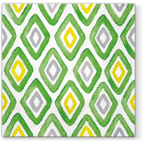 Салфетки трехслойные для декупажа, коллекция "Lunch"  PAW Decor Collection "Акварельные ромбы"