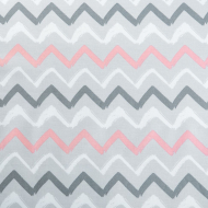Ткань ранфорс Зиг-заг, арт.WH 3668-v15, 130г/м?,100% хлопок, шир.240см, цв.серый/розовый, рул.30м