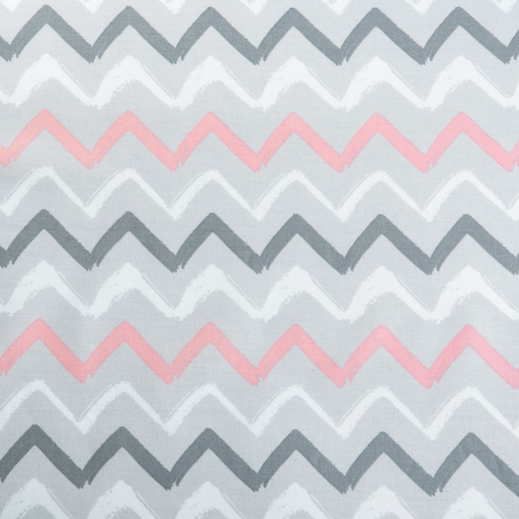 Ткань ранфорс Зиг-заг, арт.WH 3668-v15, 130г/м?,100% хлопок, шир.240см, цв.серый/розовый, рул.30м