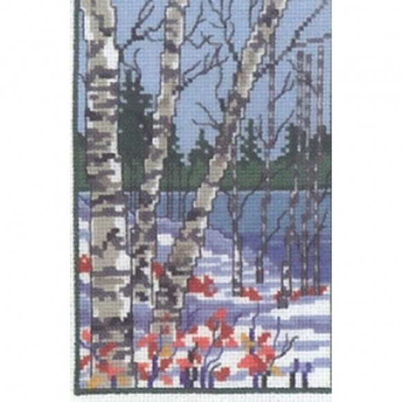 Набор для вышивания PERMIN арт.92-9129 Три березы (зима) 14х19 см