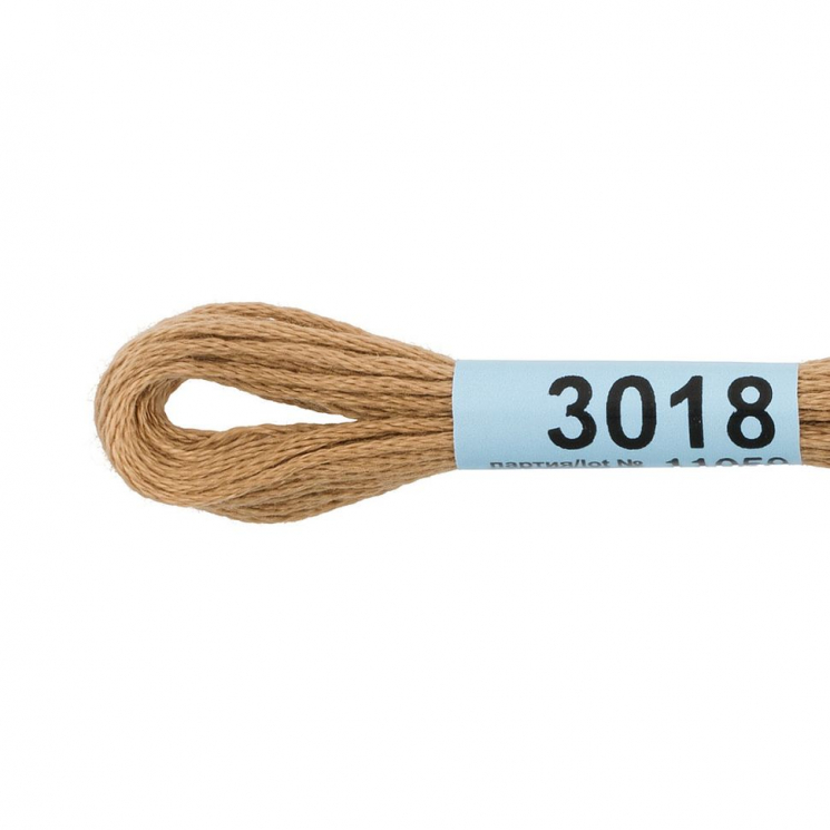 Нитки для вышивания Gamma мулине (0820-3070) 100% хлопок 24 x 8 м цв.3018 т.песочный