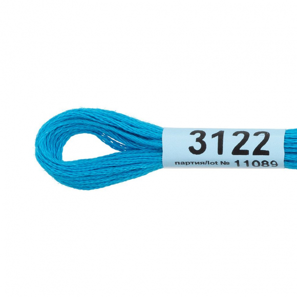 Нитки для вышивания Gamma мулине (3071-3172) 100% хлопок 24 x 8 м цв.3122 ярк.голубой