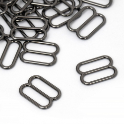 Пряжка регулятор для купальника металл TBY-816C.SW 16мм цв.черный никель, уп.1000шт