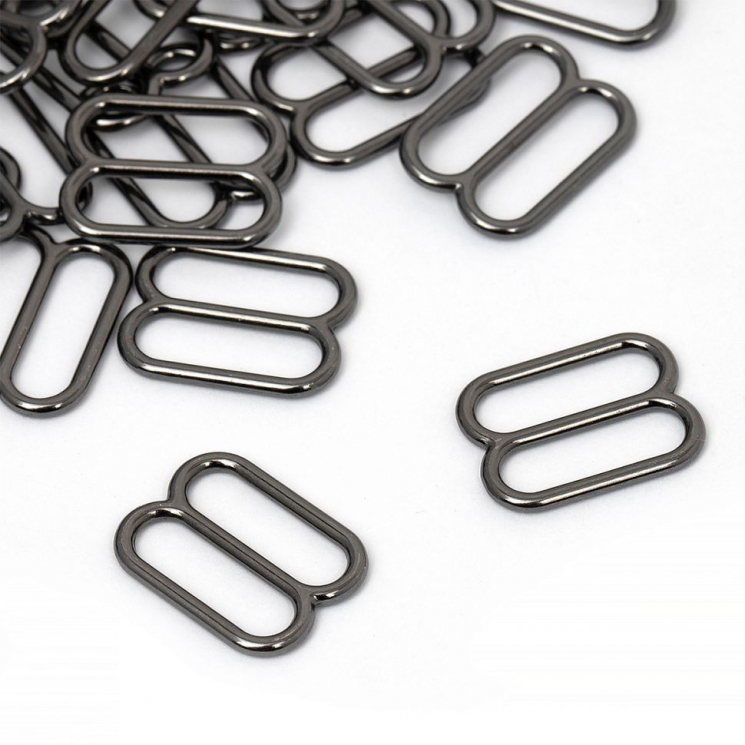 Пряжка регулятор для купальника металл TBY-816C.SW 16мм цв.черный никель, уп.1000шт