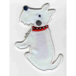 85920_Термоаппликация HKM "Terrier mit rotem Strasshalsband"