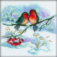 Набор для вышивания РТО арт.C110 Пара снегирей 18х18 см