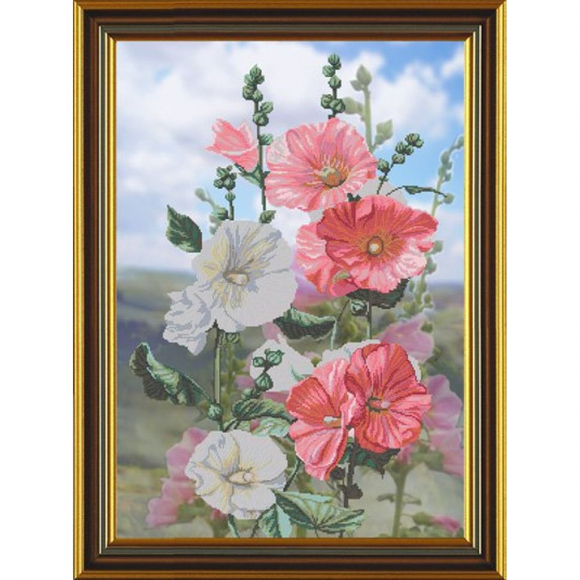 Набор для вышивания мулине НОВА СЛОБОДА арт.СР1044 Мальвы 38х54 см