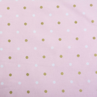 Ткань ранфорс с глитером Бусинки, арт.WH 20557-v01, 130г/м?,100% хлопок, шир.240см, цв.розовый/золото, уп.10м
