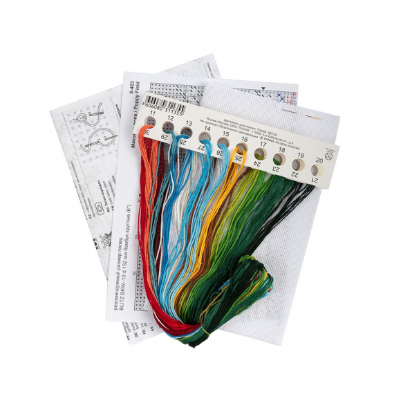 Набор для вышивания KLART арт. 8-403 Маковое поле 10х10 см