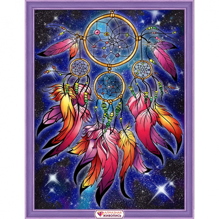 Набор для изготовления картин АЛМАЗНАЯ ЖИВОПИСЬ арт.АЖ.1764 «Ловец волшебных снов» 30х40 см