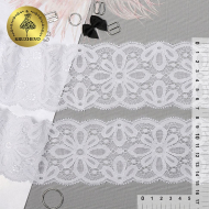 Кружево-стрейч KRUZHEVO арт.TBY.8030 шир.70мм цв.01 белый уп.25м