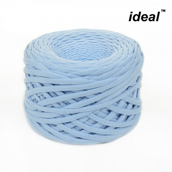 Пряжа Ideal трикотажная лицевая 100м, 350-380 г, ширина 7-9мм цв. св.голубой