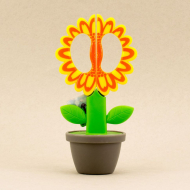 132621_Ножницы "Цветочный горшок", 15 см, цвет желтый