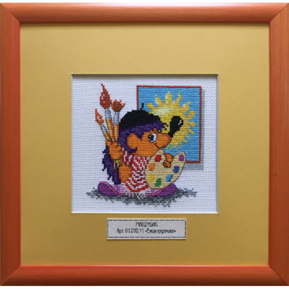 75536_Вышитая картина "Ежик-художник"