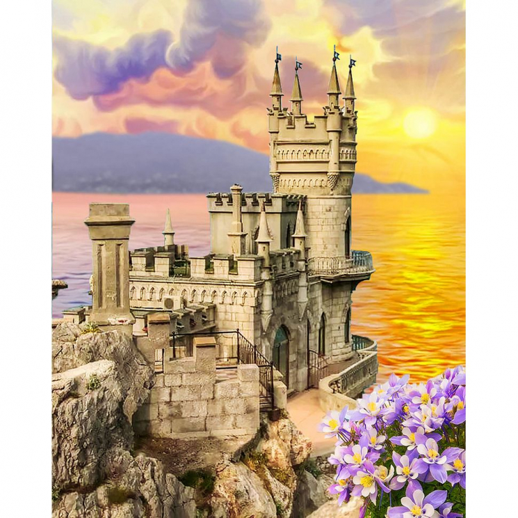 Алмазная мозаика Ah5427 Ласточкино гнездо 40х50