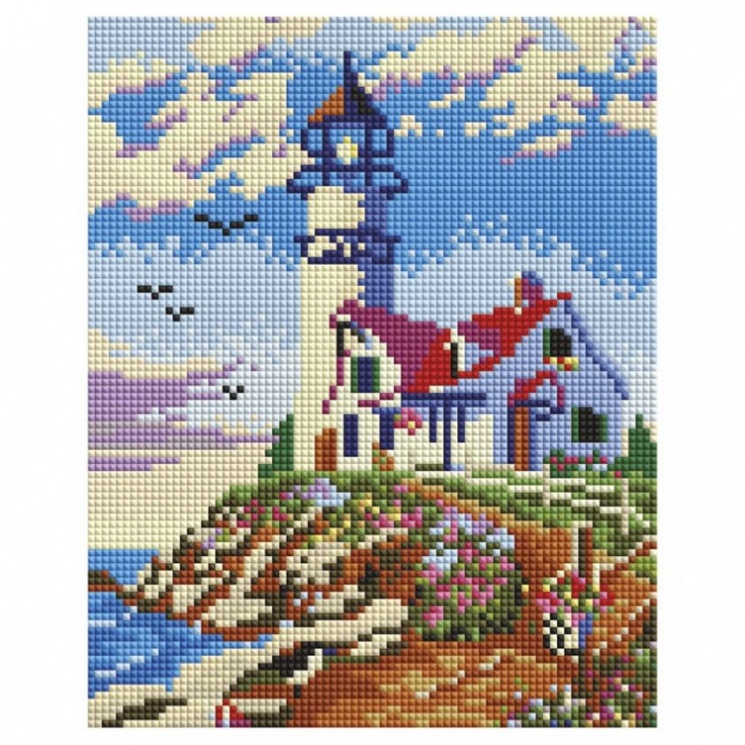 Набор Белоснежка для изготовления картин со стразами на подрамнике арт.БЛ.546-ST-S Старый маяк 20х25 см
