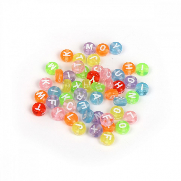 Бусины с английскими буквами ассорти арт. M4H-B003 уп. 40г (300 ± 10 шт) Бусины с английскими буквами ассорти арт. M4H-B003 уп. 40г (300 ± 10 шт)