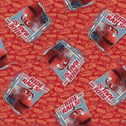 Ткань для пэчворка PEPPY Chuggington Panel 4157 146 г/м? 100% хлопок цв.25371 RED1 уп.60х110 см