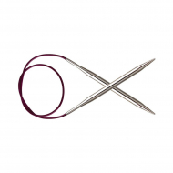 10353 Knit Pro Спицы круговые для вязания Nova Metal 4мм/40см, никелированная латунь, серебристый