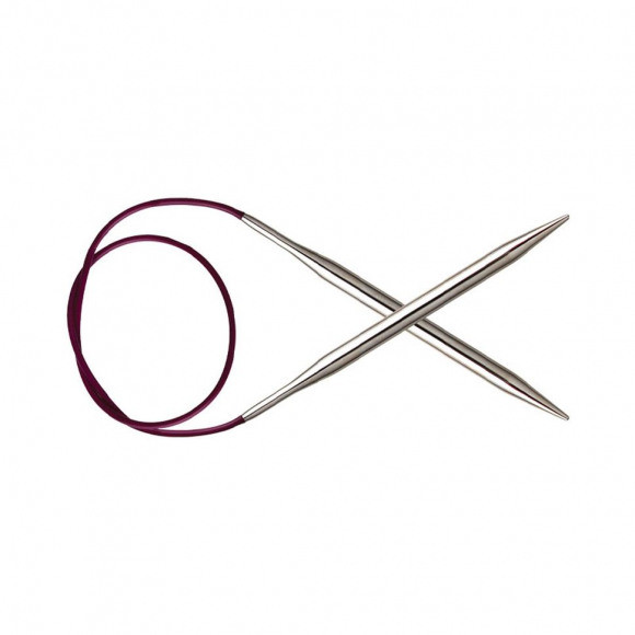 10353 Knit Pro Спицы круговые для вязания Nova Metal 4мм/40см, никелированная латунь, серебристый