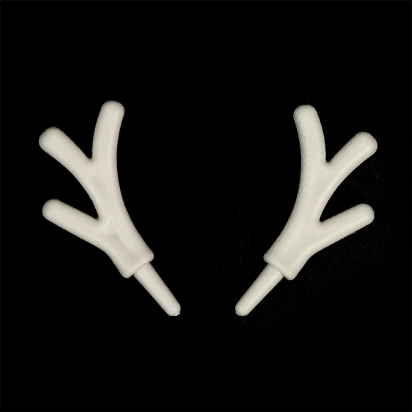 Оленьи рожки арт.КЛ.28890 5х4см, пластик цв.белый уп.1пара