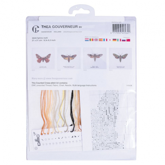 151873_Набор для вышивания "Сфинкс-мотылёк", канва лён 32 ct