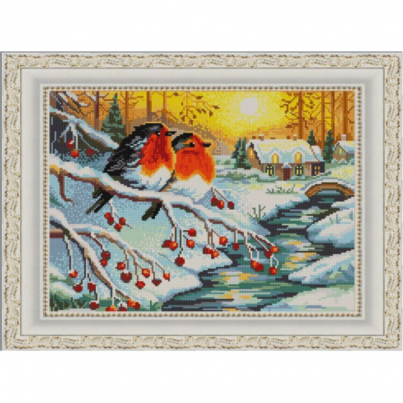 Рисунок на ткани (Бисер) КОНЁК арт. 9730 Морозное утро 29х39 см