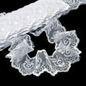 Кружево капрон KRUZHEVO арт.TBS.30010 шир.45мм цв.001 белый уп.9,14м