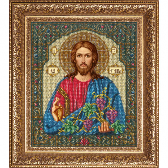 Набор для вышивания бисером РУССКАЯ ИСКУСНИЦА арт.508 БИ Иисус Христос – Лоза истинная 27х32 см