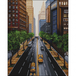 Алмазная мозаика Ah5595 Улица мегаполиса 40х50