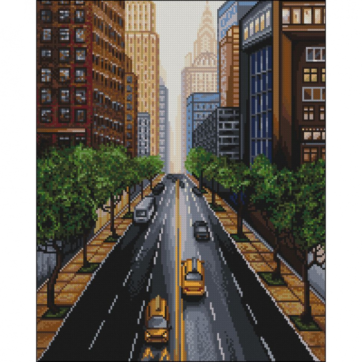 Алмазная мозаика Ah5595 Улица мегаполиса 40х50